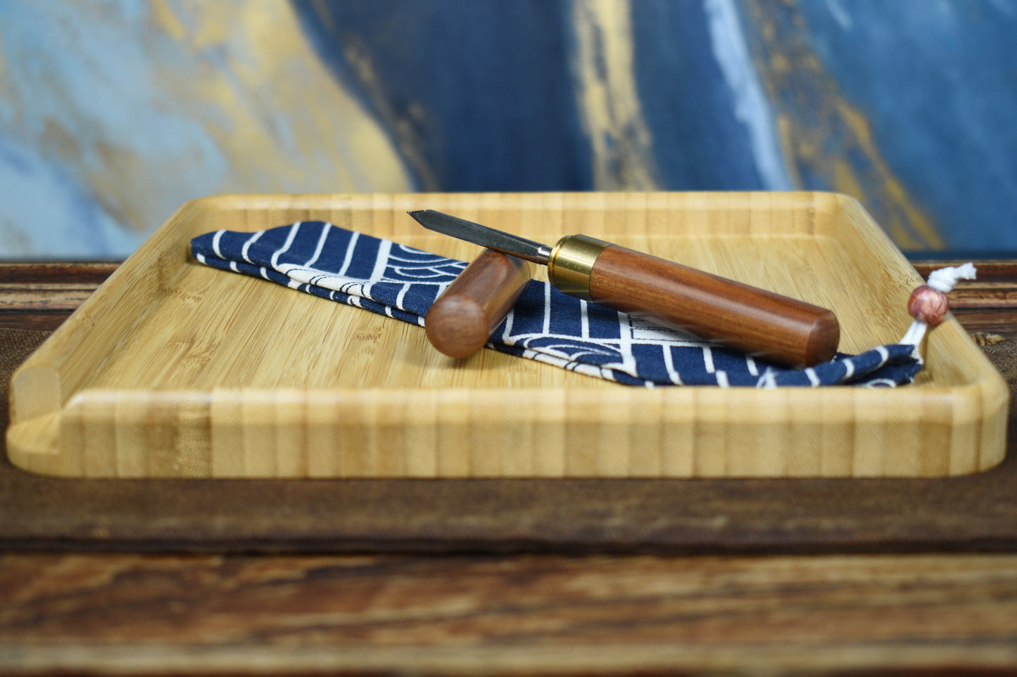 Bamboo Tray and Tea Pick
